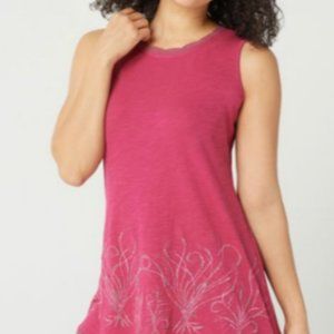 Logo by Lori Goldstein M Embellished Tank EUC